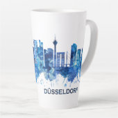 Dusseldorf Duitsland Skyline Blue Latte Mok (Rechterhoek)