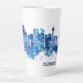 Dusseldorf Duitsland Skyline Blue Latte Mok (Voorkant)