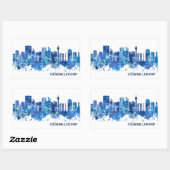 Dusseldorf Duitsland Skyline Blue Rechthoekige Sticker (Vel)
