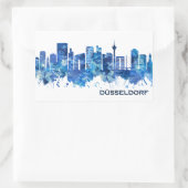 Dusseldorf Duitsland Skyline Blue Rechthoekige Sticker (Tas)