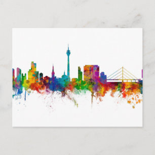 Düsseldorf Duitsland Skyline Briefkaart