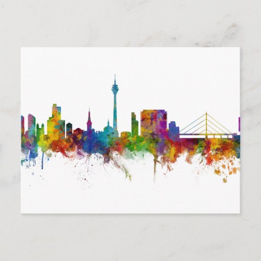 Düsseldorf Duitsland Skyline Briefkaart (Voorkant)