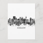 Dusseldorf Duitsland Skyline BW Feestdagenkaart (Voorkant)