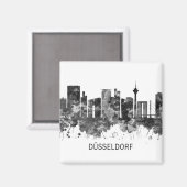 Dusseldorf Duitsland Skyline BW Magneet (Voorkant / Achterkant)