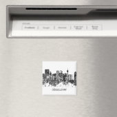 Dusseldorf Duitsland Skyline BW Magneet (Insitu (Vaatwasser))