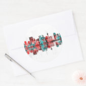 Dusseldorf Duitsland Skyline Ronde Sticker (Envelop)