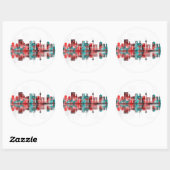 Dusseldorf Duitsland Skyline Ronde Sticker (Vel)