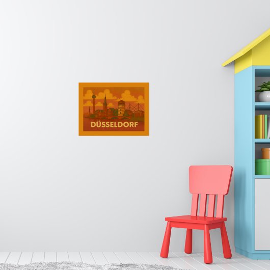 Düsseldorf Duitsland Stad Kunst Poster (Kinderkamer 1)