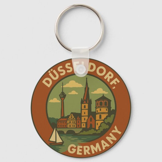 Düsseldorf Duitsland Stad Kunst Sleutelhanger (Voorkant)