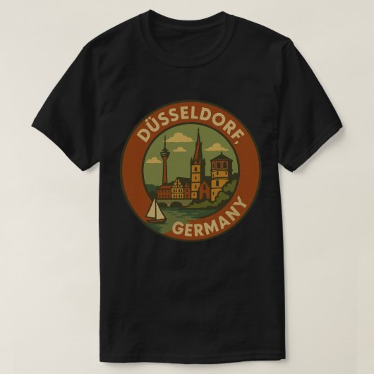 Düsseldorf Duitsland Stad Kunst T-shirt (Design voorkant)