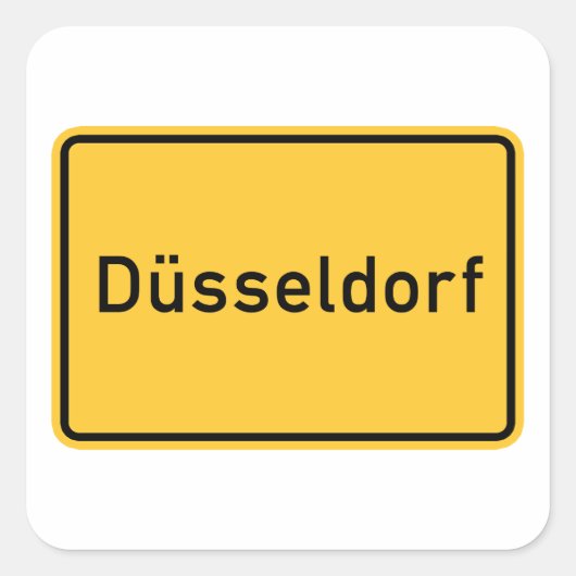 Dusseldorf, Duitsland verkeersbord Vierkante Sticker (Voorkant)