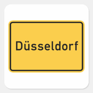 Dusseldorf, Duitsland wegwijzer Vierkante Sticker