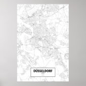 Dusseldorf, Duitsland (zwart op wit) Poster (Voorkant)
