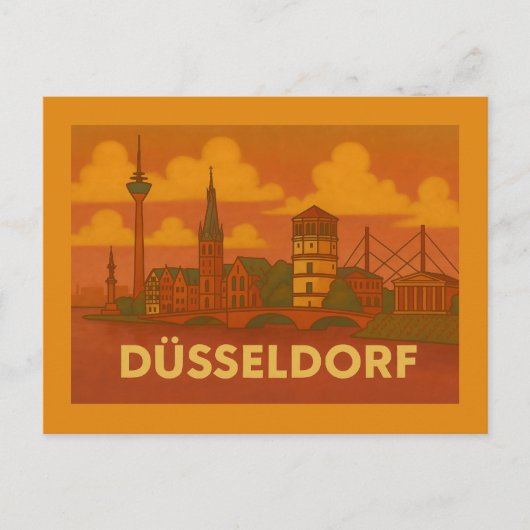 Düsseldorf Germany City Art Briefkaart (Voorkant)