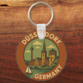 Düsseldorf Germany City Art Sleutelhanger (Achterkant)