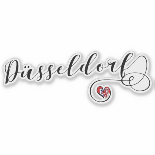 Düsseldorf Heart Flag Sticker (Voorkant)