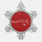 Düsseldorf Heart, kerstboomversiering, Duitsland Tin Sneeuwvlok Ornament (Voorkant)