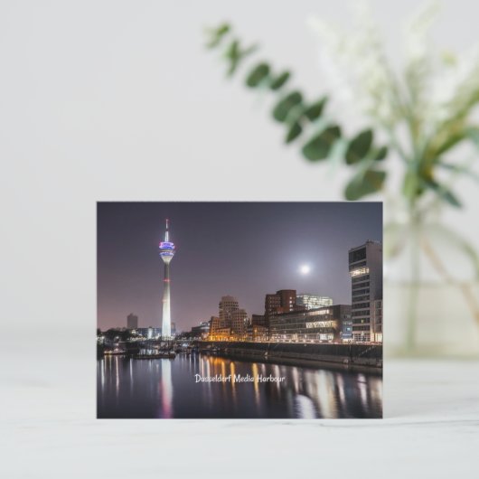 Dusseldorf, Media Harbour (geëtiketteerd) Feestdagenkaart (Staand voorkant)
