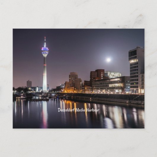 Dusseldorf, Media Harbour (geëtiketteerd) Feestdagenkaart (Voorkant)