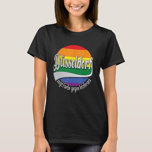 Düsseldorf Rainbow Colours Against Intolerance T-shirt (Voorkant)