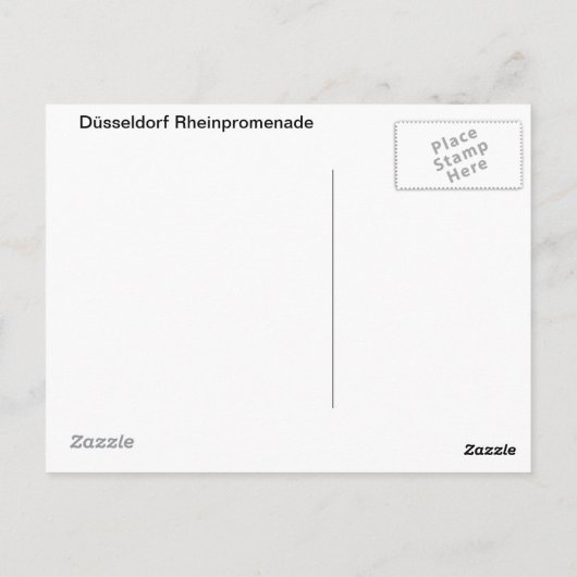 Düsseldorf Rheinpromenade Briefkaart (Achterkant)