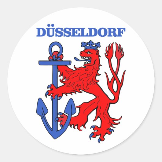 Dusseldorf Ronde Sticker (Voorkant)