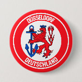Düsseldorf Round Emblem Ronde Button 7,6 Cm (Voorkant)