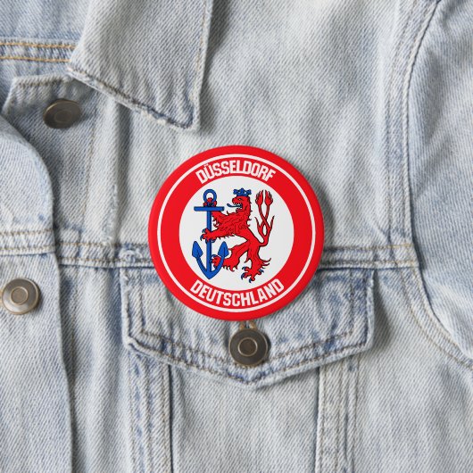 Düsseldorf Round Emblem Ronde Button 7,6 Cm (In situ)
