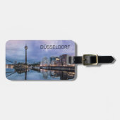 Dusseldorf Skyline Germany Holiday Sunset Souvenir Bagagelabel (Voorkant horizontaal)