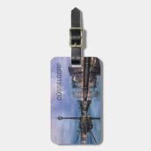 Dusseldorf Skyline Germany Holiday Sunset Souvenir Bagagelabel (Voorkant verticaal)