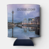 Dusseldorf Skyline Germany Holiday Sunset Souvenir Blikjeskoeler (Achterkant)