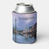 Dusseldorf Skyline Germany Holiday Sunset Souvenir Blikjeskoeler (Blikje Achterkant)