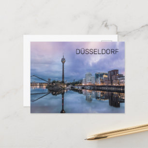 Dusseldorf Skyline Germany Holiday Sunset Souvenir Feestdagenkaart