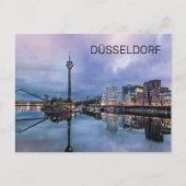 Dusseldorf Skyline Germany Holiday Sunset Souvenir Feestdagenkaart (Voorkant)