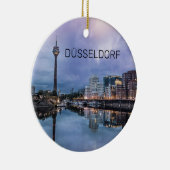 Dusseldorf Skyline Germany Holiday Sunset Souvenir Keramisch Ornament (Rechts)
