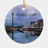 Dusseldorf Skyline Germany Holiday Sunset Souvenir Keramisch Ornament (Voorkant)