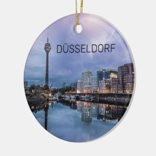 Dusseldorf Skyline Germany Holiday Sunset Souvenir Keramisch Ornament