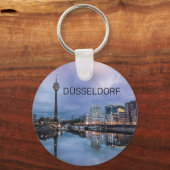 Dusseldorf Skyline Germany Holiday Sunset Souvenir Sleutelhanger (Voorkant)