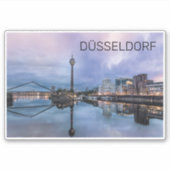 Dusseldorf Skyline Germany Holiday Sunset Souvenir Sticker (Voorkant)