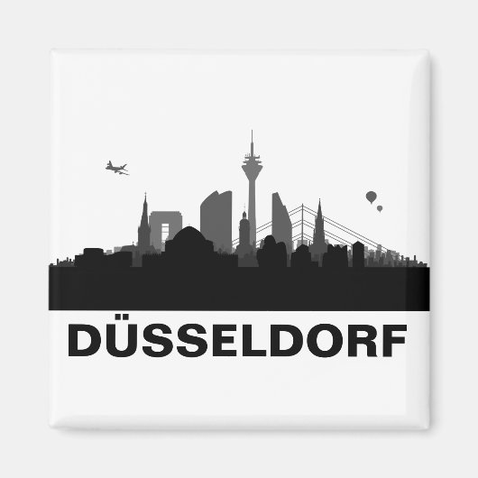 Düsseldorf Skyline Kühlschrank Magnet (Voorkant)