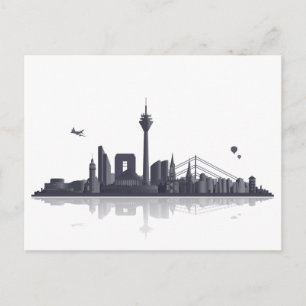 Düsseldorf Skyline - Postkarte / Grußkarte Briefkaart