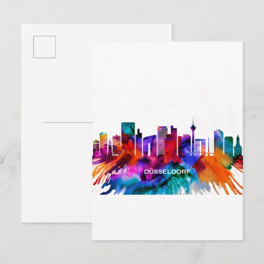 Dusseldorf Skyline Uitnodiging Briefkaart (Voorkant / Achterkant)