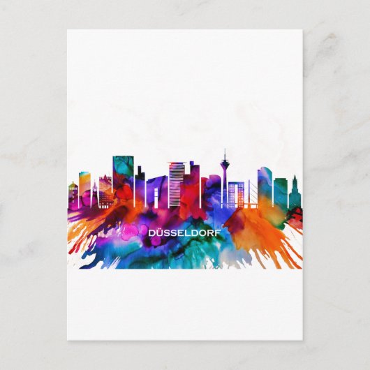 Dusseldorf Skyline Uitnodiging Briefkaart (Voorkant)