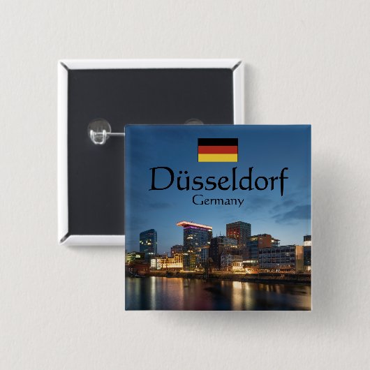 Dusseldorf Souvenir Vierkante Button 5,1 Cm (Voorkant /achterkant)