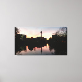 Düsseldorfer Sonnenaufgang Canvas Afdruk