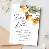 Dust Blue Boho Wedding Save the Date Invitation Kaart