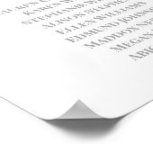 Dust Blue floral Wedding Seating Chart Poster (Hoek)