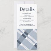 Dust Blue Navy Pset Modern Wedding Details Kaart (Voorkant)