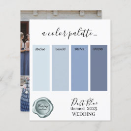 Dust Blue Wedding Color Palette Card 2023