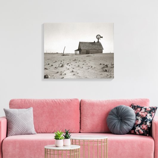 Dust Bowl Boerderij, 1938.  foto Canvas Afdruk (Insitu (Woonkamer))